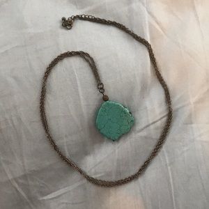 Green gem stone necklace